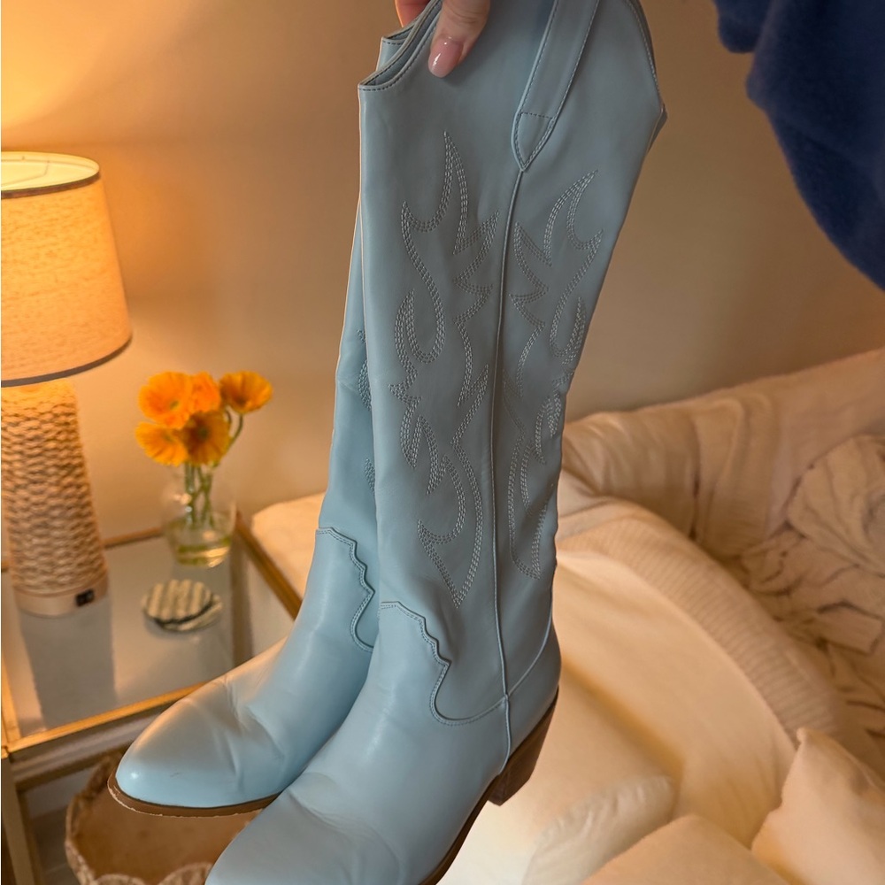 Powder Blue Cowgirl Boots - Picture 2 of 2